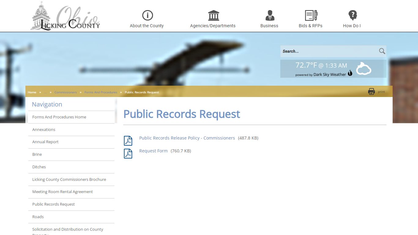 Licking County - Public Records Request